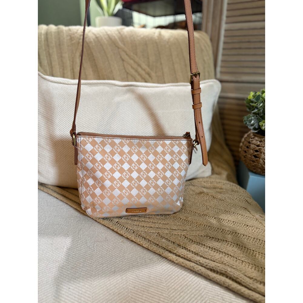 Fossil Skylar Crossbody - Tan & White
